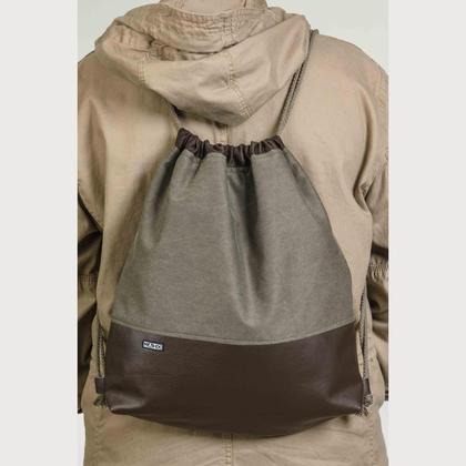 Turnbeutel mit Lederboden "Canvas"