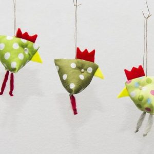 Osterhühner,4 Stk. Hühner, Osterdeko, Stoffhühnchen