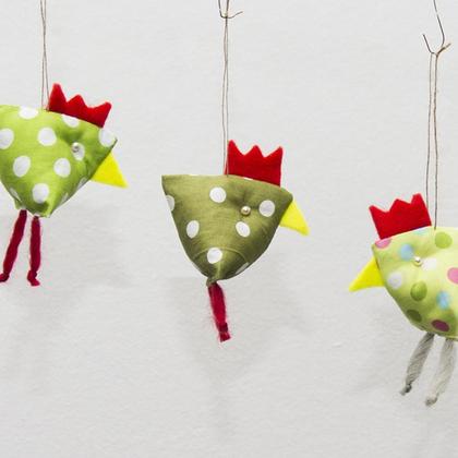 Osterhühner,4 Stk. Hühner, Osterdeko, Stoffhühnchen