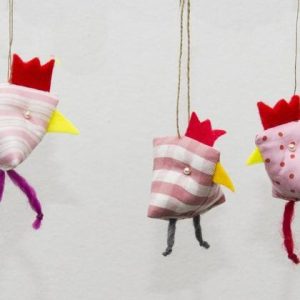 Osterhühner,4 Stk. Hühner, Osterdeko, Stoffhühnchen