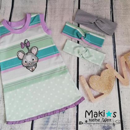 Stirnband Set KU 45-47cm, Baby, Knotenstirnband, Turban, Haarband, mint - Image 2