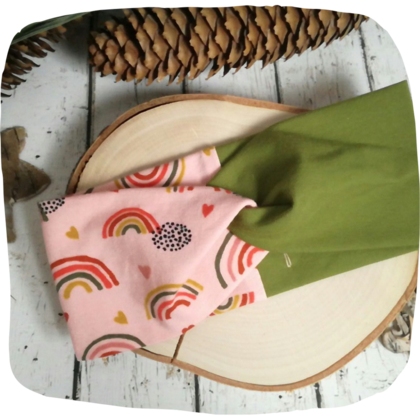 Knotenstirnband Haarband für Mädchen Regenbogen rosa, olivgrün - Image 3