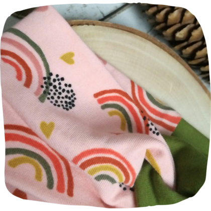 Knotenstirnband Haarband für Mädchen Regenbogen rosa, olivgrün - Image 2