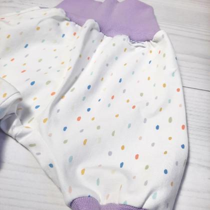 Pumphose Gr. 50/56 weiß mit bunten Farbtropfen - Image 2