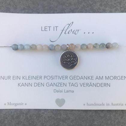 Morganit Armband mit Lotusanhänger - Image 2