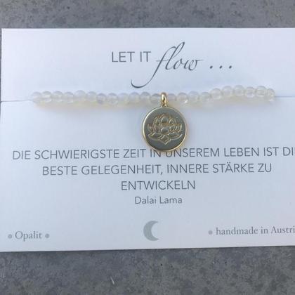 Opalit Armband mit Lotusanhänger