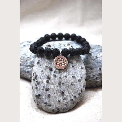 Lava Armband mit Lotusanhänger 8mm - Image 4