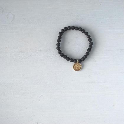 Lava Armband mit Lotusanhänger 6mm - Image 3