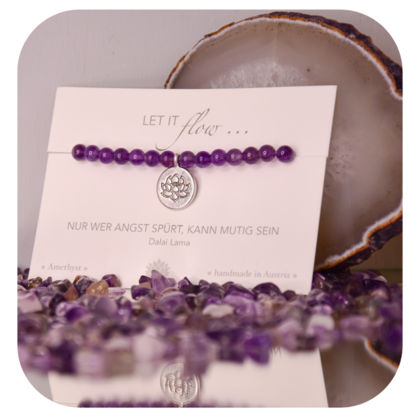 Amethyst Armband mit Lotusanhänger - Image 4