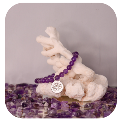 Amethyst Armband mit Lotusanhänger - Image 2