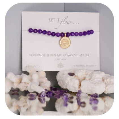 Amethyst Armband mit Lotusanhänger - Image 3