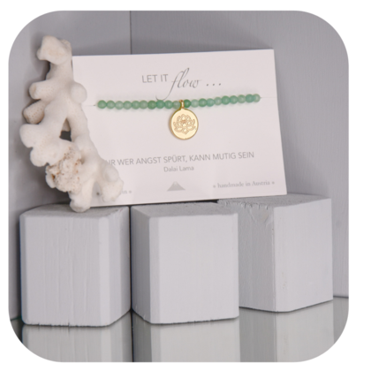 Aventurin Armband mit Lotusanhänger