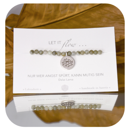 Labradorit Armband mit Lotusanhänger - Image 3