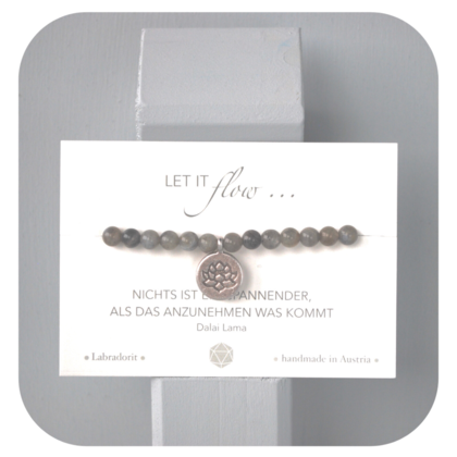 Labradorit Armband mit Lotusanhänger 6mm - Image 2