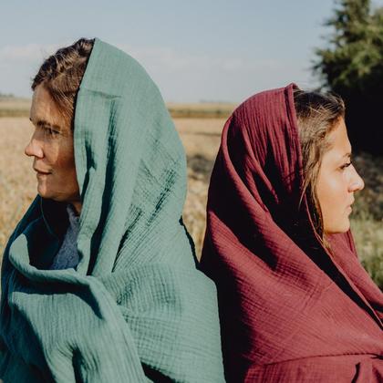 Musselin Schal - Atlantic Green - Image 2