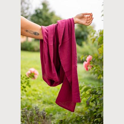 Musselin Schal - Cherry Red