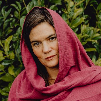 Musselin Schal - Cherry Red - Image 2