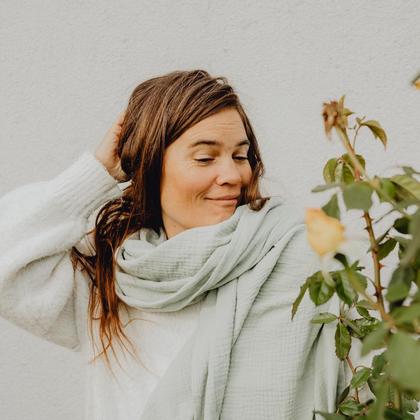 Musselin Schal - Pale Aqua - Image 2