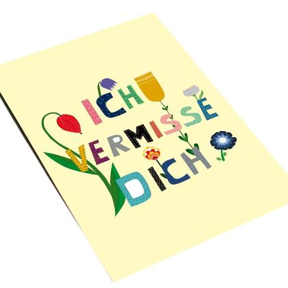 Ich vermisse dich! Postkarte