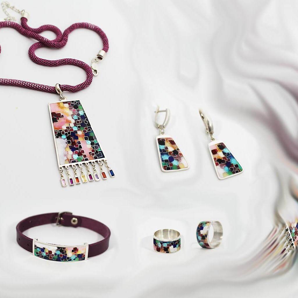 Armband/Braclete. Cloisonne Emaille,Unikat,Sterling Silber - Image 2