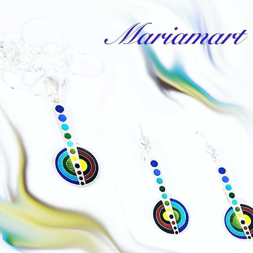 Regenbogen, Anhänger& Ohrringe.. Unikat