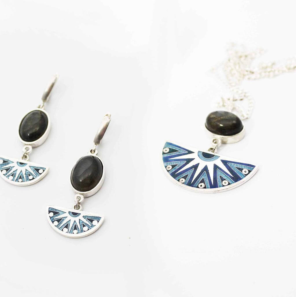 Anhänger&Ohrringe, Unikat,Sterling Silber