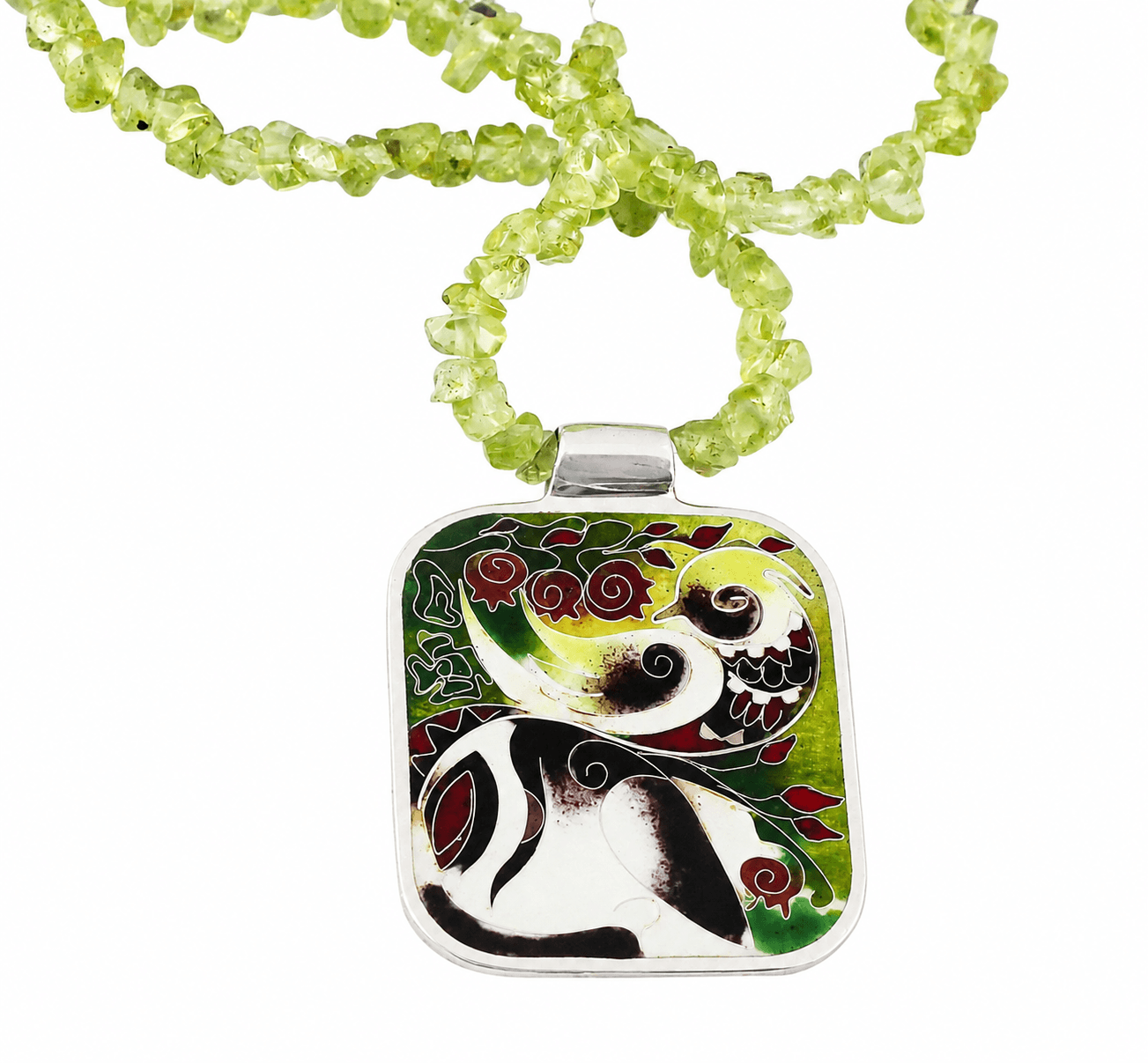 Cloisonne Emaille Anhänger " Vögel "Unikat