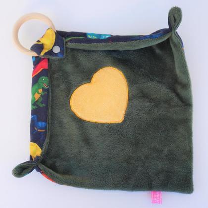 Kuscheltuch mit Beißring - grün