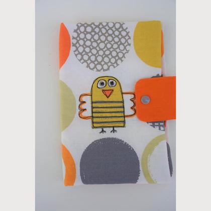 Windeltäschchen - orange mit Vögel