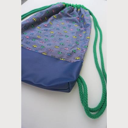 Beuteltasche - blau/Autos
