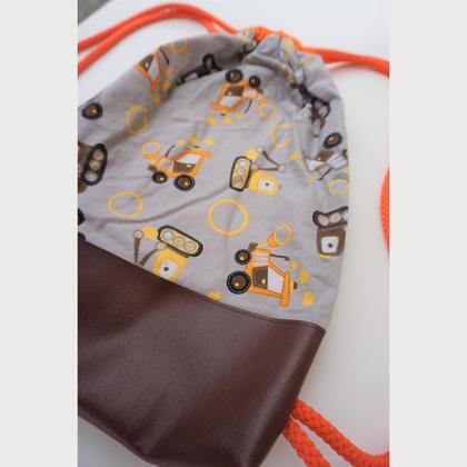 Beuteltasche - braun, grau/Bagger