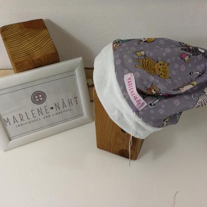 Winterhaube, Kleinkind, "Mädel & Katze"