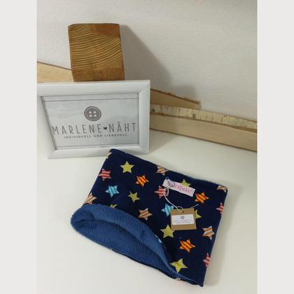 Loop in Dunkelblau mit bunten Sternen