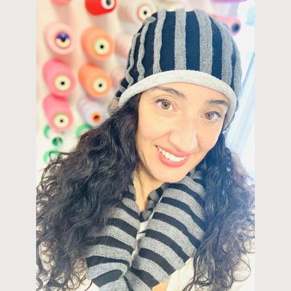 Nähset Loop Schal Grau-Schwarz - Image 3