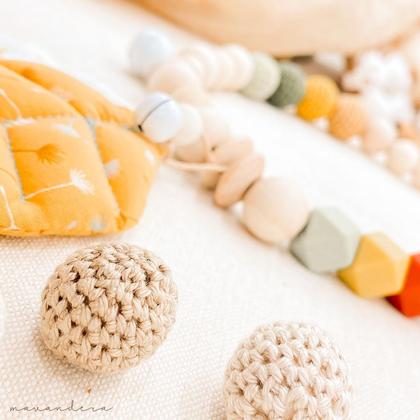 Kinderwagenkette | Blätter Pusteblume.Senfgelb - Image 2