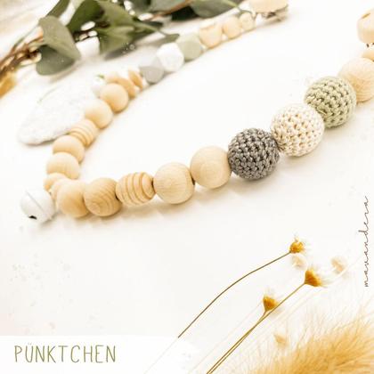 Kinderwagenkette | Blätter Pünktchen.Grün - Image 3