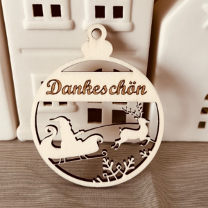 Christbaumschmuck Weihnachtsmann Rentier Schlitten