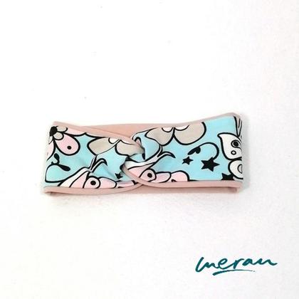 Knotenstirnband Butterflys & Flowers KU 43-44 cm Stirnband Baby Frühling Herbst