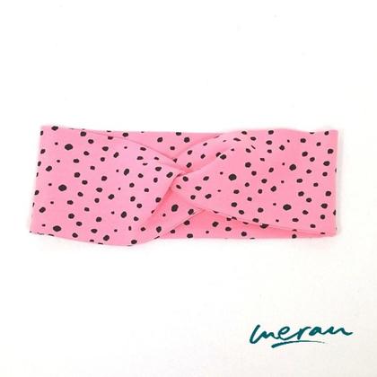 Knotenstirnband pink & dots KU 55-56 cm Stirnband Haarband Frühling Punkte