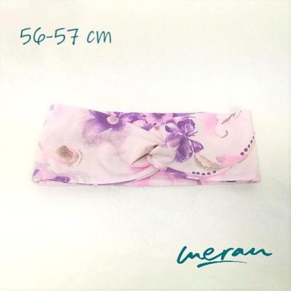 Knotenstirnband watercolor KU 56-57 cm Stirnband Haarband Frühling lila Blumen