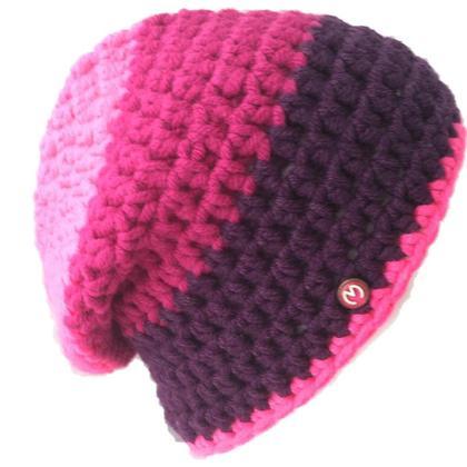 Häkelhaube mit Blockstreifen