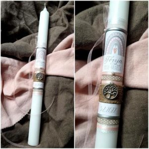 TAUFKERZE/Stabkerze "RAINBOW" inkl. Aufbewahrungsschachtel