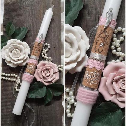 TAUFKERZE/Stabkerze "PAULA" inkl. Aufbewahrungsschachtel