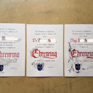 Ehrenurkunde handgeschrieben, individuell für besondere Verleihungen