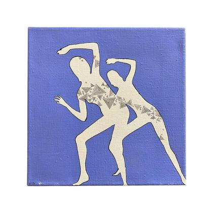 Graphik - Wandbild "Blue dancers" auf Leinwand