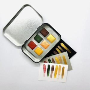 Handgemachte Aquarellfarben-Set "Herbst", Wasserfarbe Schimmer + Matt