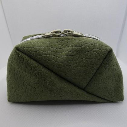 Elegante Kosmetiktasche aus Kunstleder grün, klein