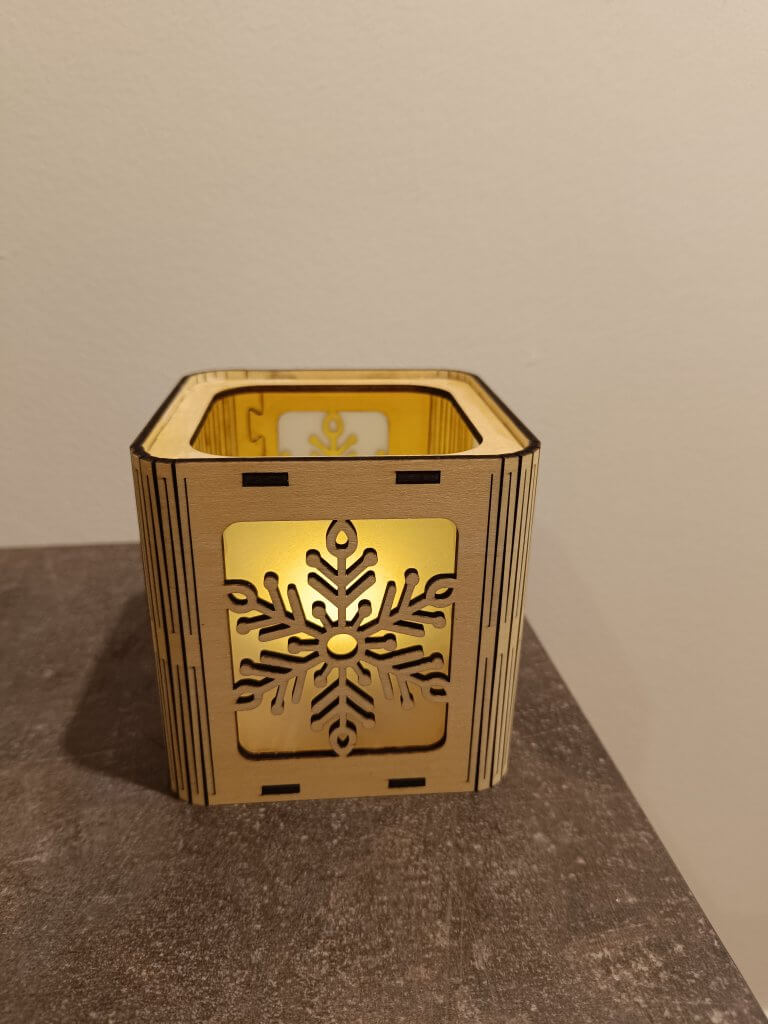 Lampe Schneeflocke, Windlicht