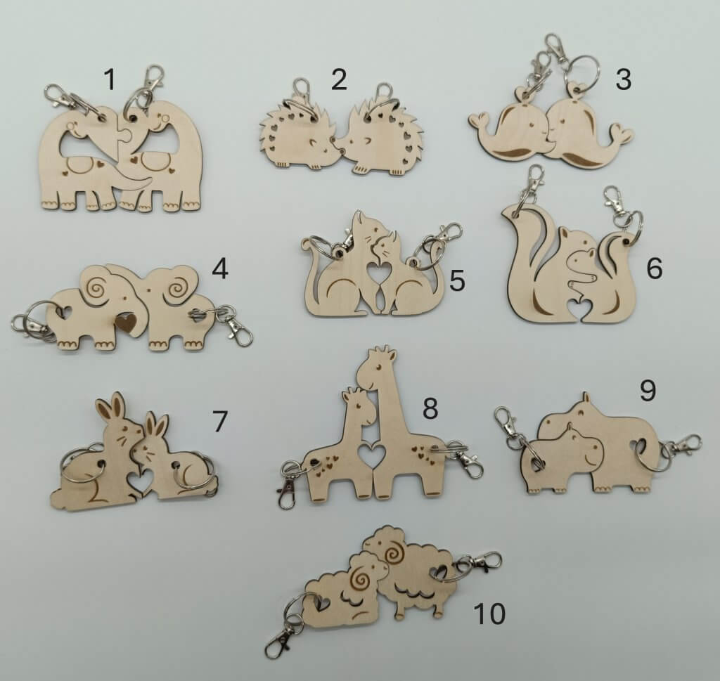 Pärchen Schlüsselanhänger, verschiedene Motive