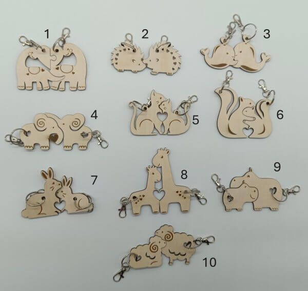 Pärchen Schlüsselanhänger, verschiedene Motive